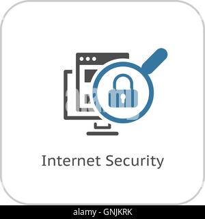 Internet Security Icon. Flat Design. Stock Vector