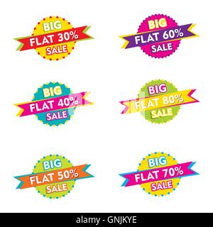 creative flat discount sale design Stock Vector