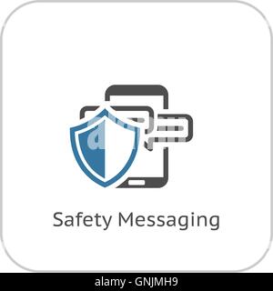 Safety Messaging Icon. Flat Design. Stock Vector