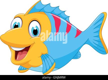cute fish cartoon for you design Stock Vector