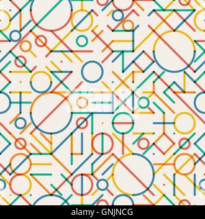 Vector Seamless Multicolor Geometric Lines Irregular Pattern Stock Vector