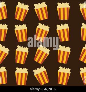 tasty pop corn theme Stock Vector