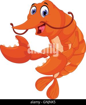 cute shrimp cartoon for you design Stock Vector