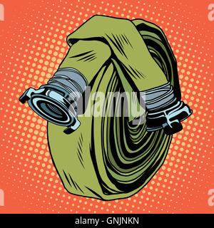 Retro green fire hose Stock Vector