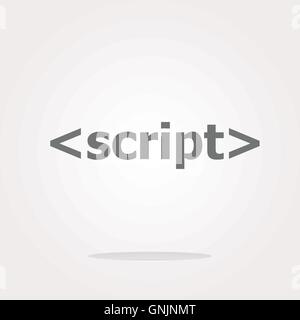 script sign icon. Programming language symbol. Circles buttons . Vector illustration. Vector Icon Stock Vector