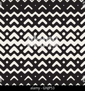 Vector Seamless Chevron ZigZag Rounded Lines Ethnic Pattern Stock Vector