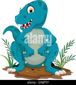 cute tyrannosaurus cartoon posing Stock Vector