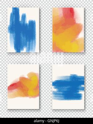 Set of artistic creative universal cards. Stock Vector