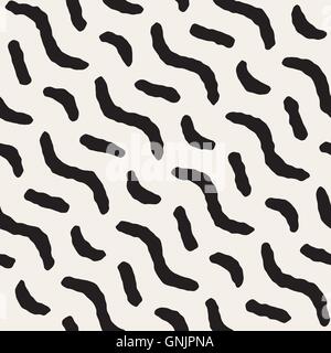 Vector Seamless Hand Drawn Diagonal Jumble Strokes Pattern Stock Vector