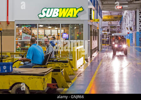 Sterling Heights, Michigan - A Subway sandwich shop inside Fiat Chrysler Automobiles' Sterling Stamping Plant. Stock Photo