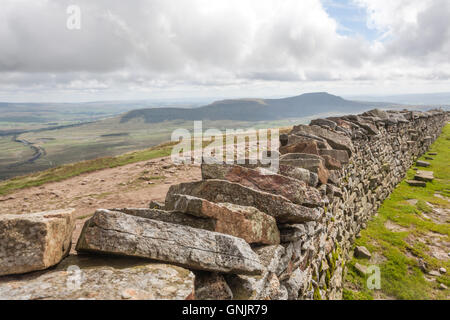 View from Whernside, looking at Ingleborough, Yorkshire Dales National Park, UK Stock Photo