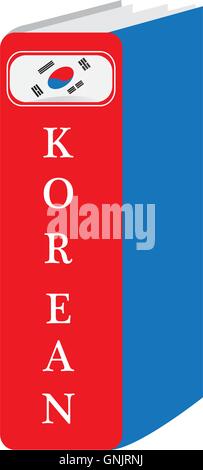 Isolated dictionary with text and the flag of south korea on a white background Stock Vector