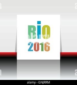 Sign symbol Rio olympics games 2016 in colors of the Brazilian flag. Brazil Carnival. Vector illustration Stock Vector