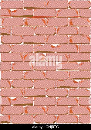 Halftone Brick Wall Stock Vector