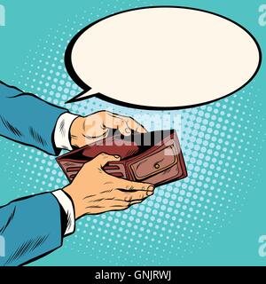 Empty wallet, no money Stock Vector