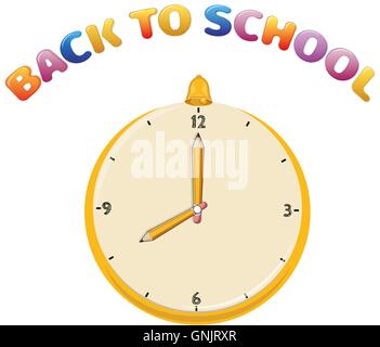 illustration of clock for back to school Stock Vector
