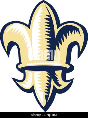Fleur de lis Woodcut Stock Vector