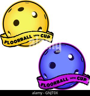 Floorball logo for the team and the cup Stock Vector