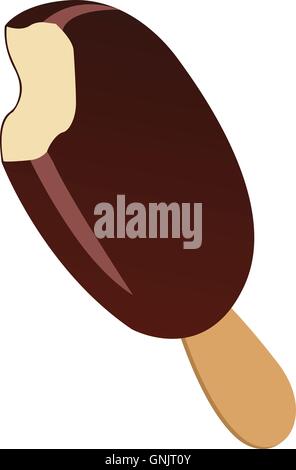 Ice Cream Chocolate Vanilla Vector Illustration Stock Vector