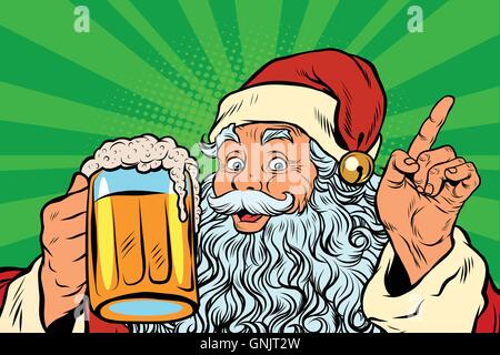 Santa Claus with beer Stock Vector