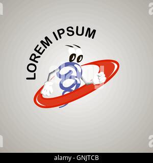 Logo funny running metal spring Stock Vector