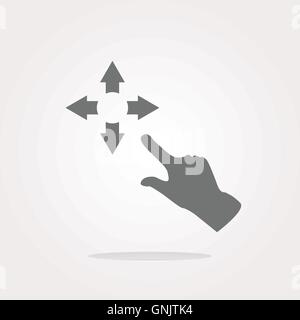 Fullscreen sign icon and people hand. Arrows symbol. Icon for App . Vector illustration Stock Vector