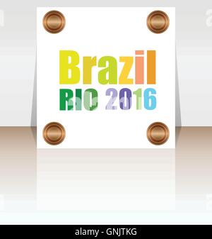 Background colors with the inscription Brazil Rio 2016. Vector illustration Stock Vector