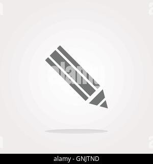 pencil on web icon, web button isolated on white background . Vector illustration Stock Vector