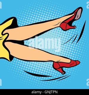 the woman falls or waving his legs Stock Vector