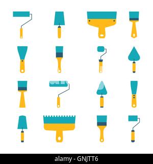 Set of icons of tool, vector illustration. Stock Vector