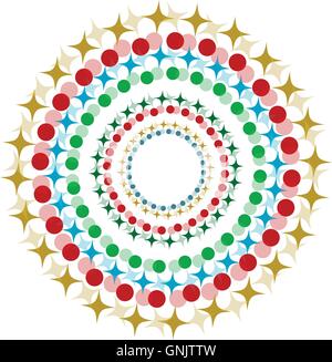 Vector Abstract Halftone Circle Frame - Colorful Design Stock Vector