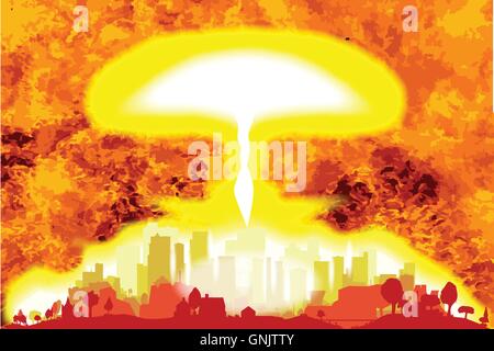 Atomic Bomb Heat Background Stock Vector