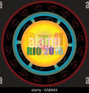 Background colors with the inscription Brazil Rio 2016. Vector illustration Stock Vector