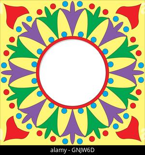 Frame with decorative tile background. Stock Vector