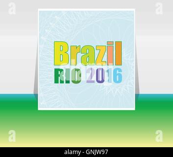 Background colors with the inscription Brazil Rio 2016. Vector illustration Stock Vector