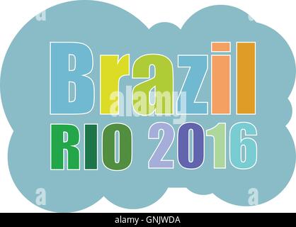 Abstract cloud with the inscription Brazil Rio 2016. Vector illustration Stock Vector