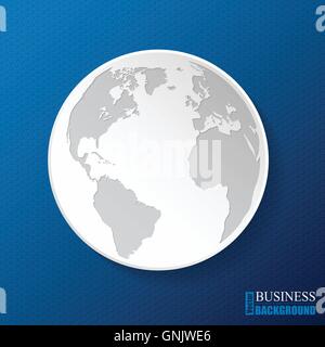 Hexagon pattern background with white globe Stock Vector