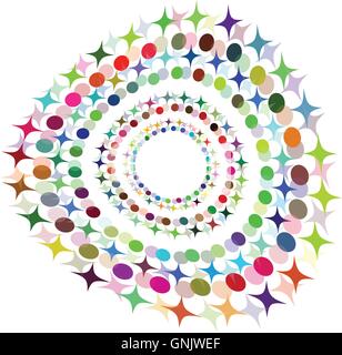 Vector Abstract Halftone Circle Frame - Colorful Design Stock Vector
