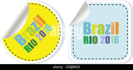 Background colors with the inscription Brazil Rio 2016. Vector illustration Stock Vector