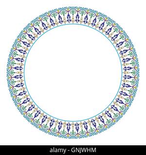 Vector colorful round lace frame. Stock Vector