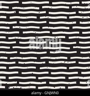 Vector Seamless Hand Drawn Horizontal Lines Grungy Pattern Stock Vector