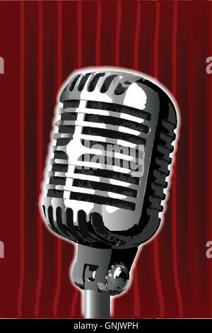 Stand Up Night Microphone Stock Vector