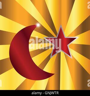 Muslim symbol ,Islam Symbol ,Crescent and Star, icon of Islam on a