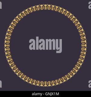 Golden round lace frame. Stock Vector