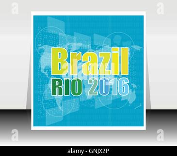 Vector Brazil Rio Summer Games 2016. Flat design graphic clip art abstract illustration. Stock Vector