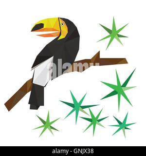 Toucan on the branch. Stock Vector