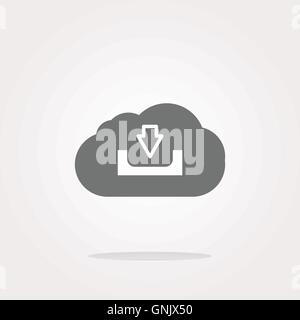 abstract cloud icon. Upload download button. Load symbol. Round button . Vector illustration Stock Vector