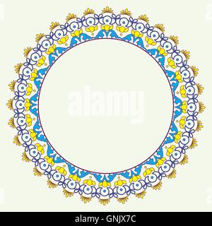 Vector colorful round lace frame. Stock Vector