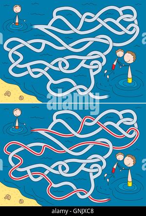 Summer fun maze Stock Vector