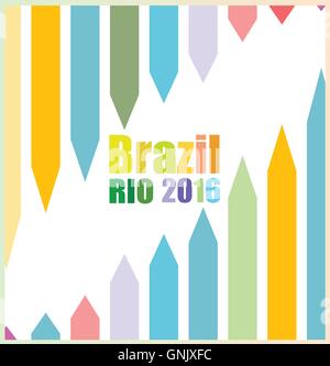 Background colors with the inscription Brazil Rio 2016. Vector illustration Stock Vector